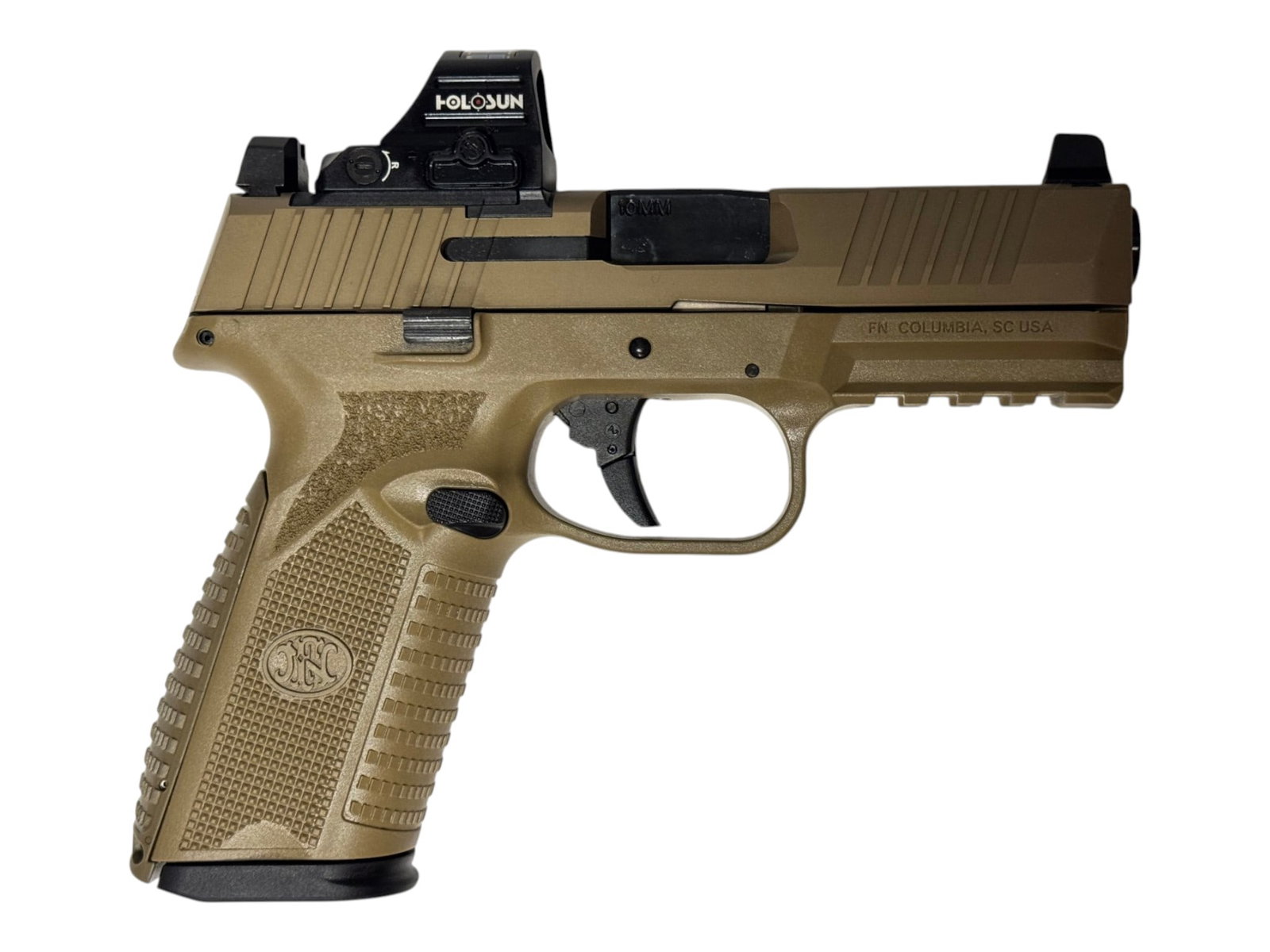 Excellent FN 510 MRD Semi-Automatic 10mm FDE Pistol with Holosun 407C RMR in Original Box - 6