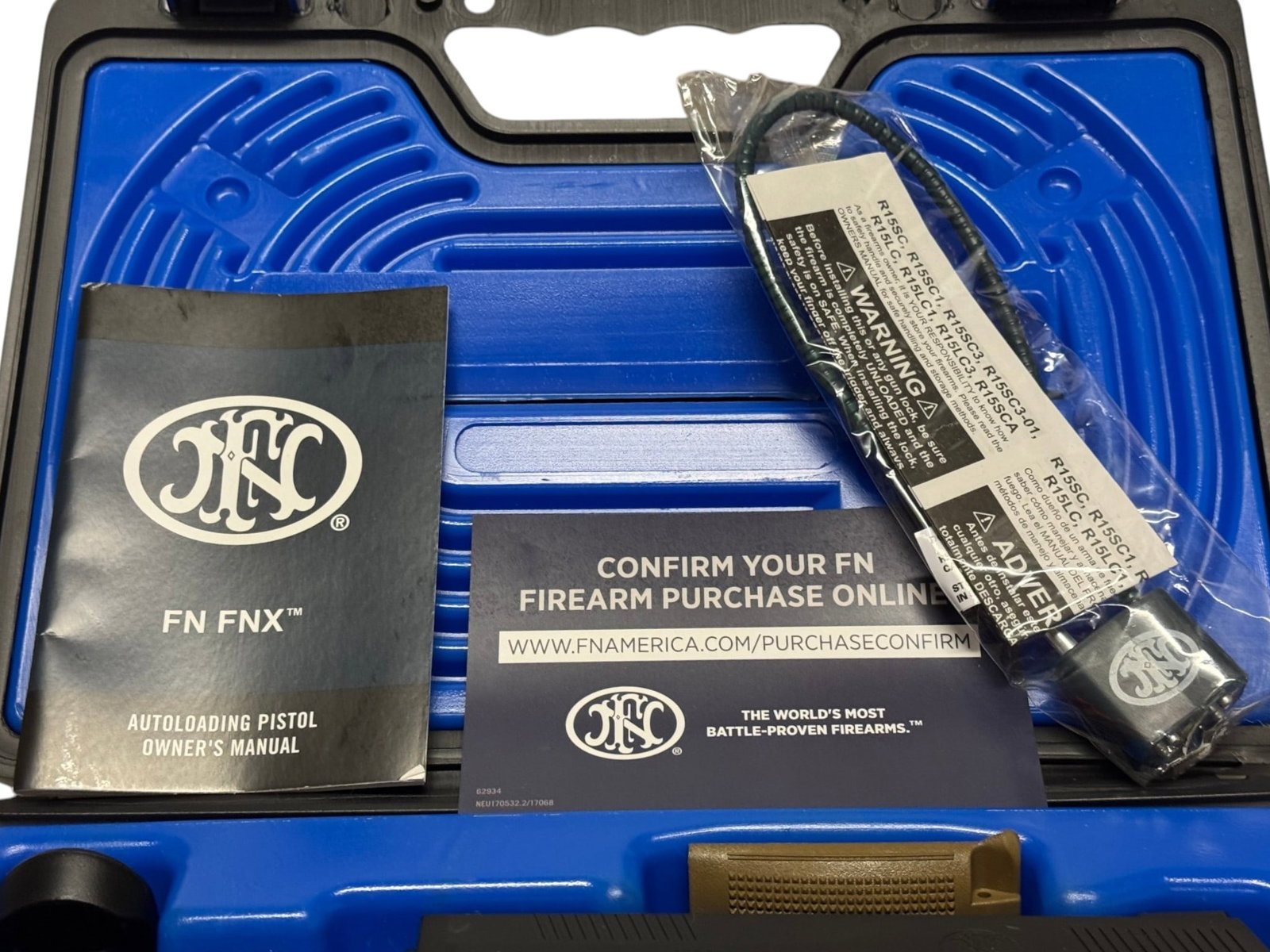 Excellent FN FNX-45 .45 ACP Two-Tone FDE/Black Semi-Automatic Pistol in Original Box - 3