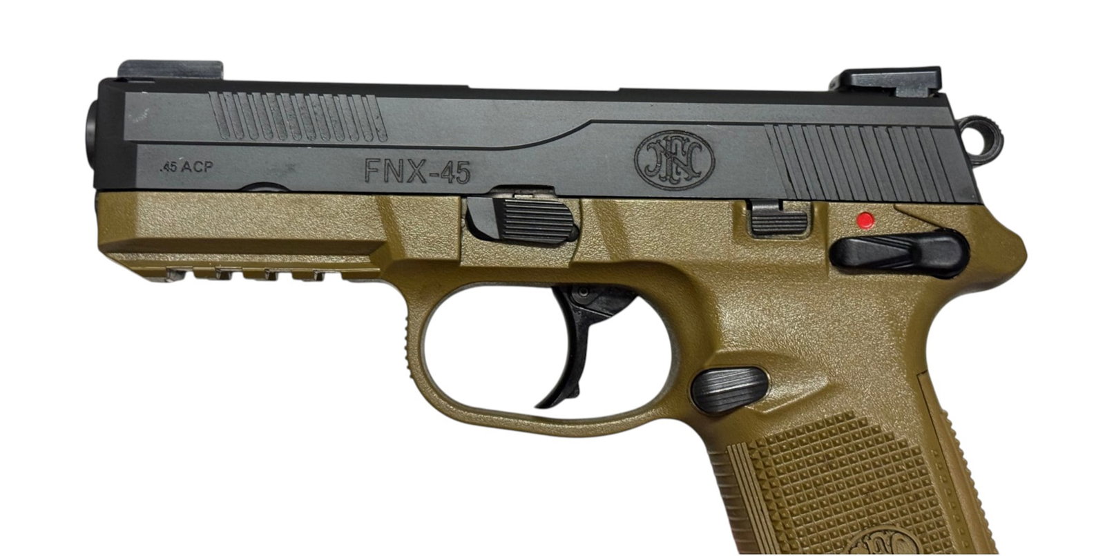 Excellent FN FNX-45 .45 ACP Two-Tone FDE/Black Semi-Automatic Pistol in Original Box - 7