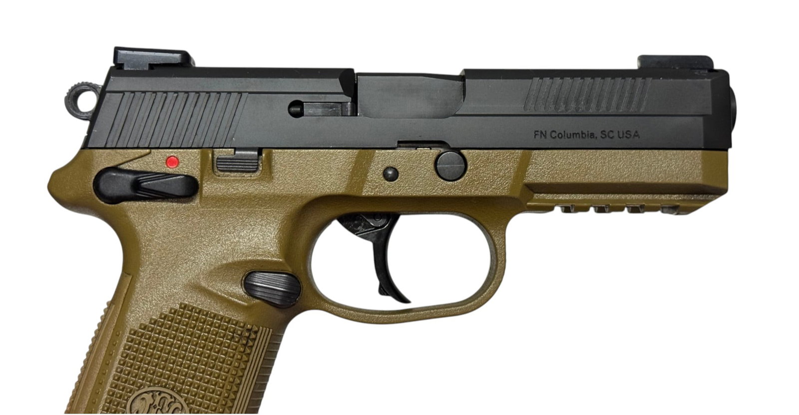 Excellent FN FNX-45 .45 ACP Two-Tone FDE/Black Semi-Automatic Pistol in Original Box - 8