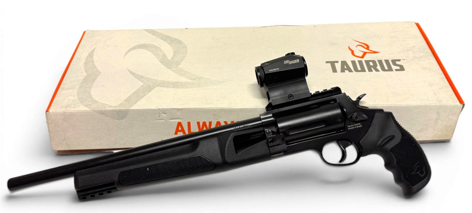 Excellent Taurus Judge Home Defender .45 LC/.410 GA. 13" Revolver with Sig Romeo5 Red Dot in Box - 2