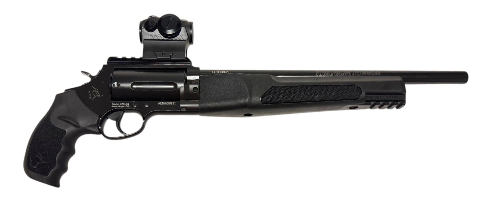 Excellent Taurus Judge Home Defender .45 LC/.410 GA. 13" Revolver with Sig Romeo5 Red Dot in Box - 7