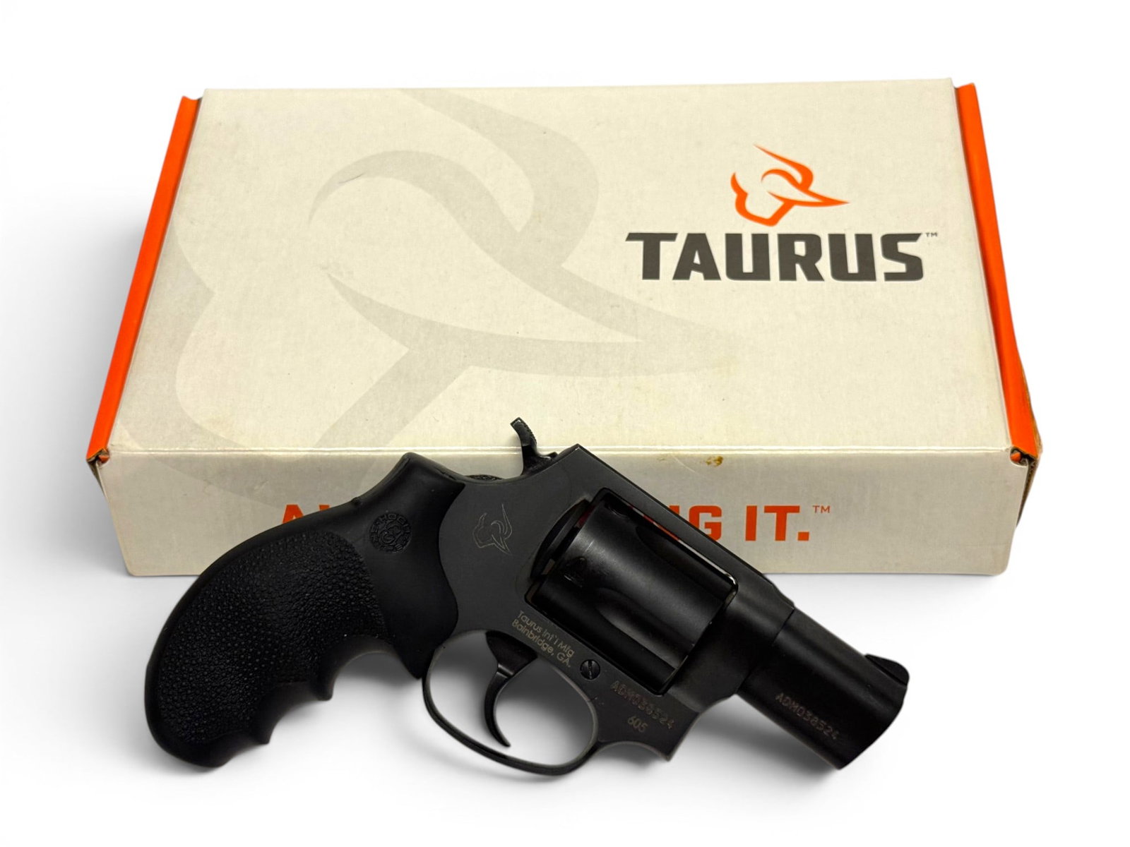 Taurus Model 605 .357 MAGNUM Revolver in Original Box: S#: ADM038524 | Model 2-605021 | 2" Barrel | 5-Shot SA/DA | Comes in original factory box with matching label and manual and gun lock |||| CONDITION: Very good. 99% original finish, with minor
