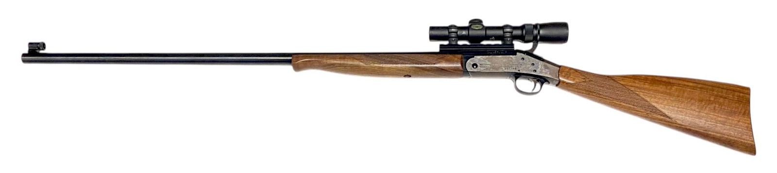 Harrington & Richardson Buffalo Classic Model 1871 .45-70 GOVT. Break-Action Rifle with Weaver Sc...: S#: CBA351720 | 32" Barrel | Comes with Weaver 1-3x20mm scope |||| CONDITION: Very good, would be excellent or like new if not for finish loss on receiver. 70% original CCH finish on the receiver, has