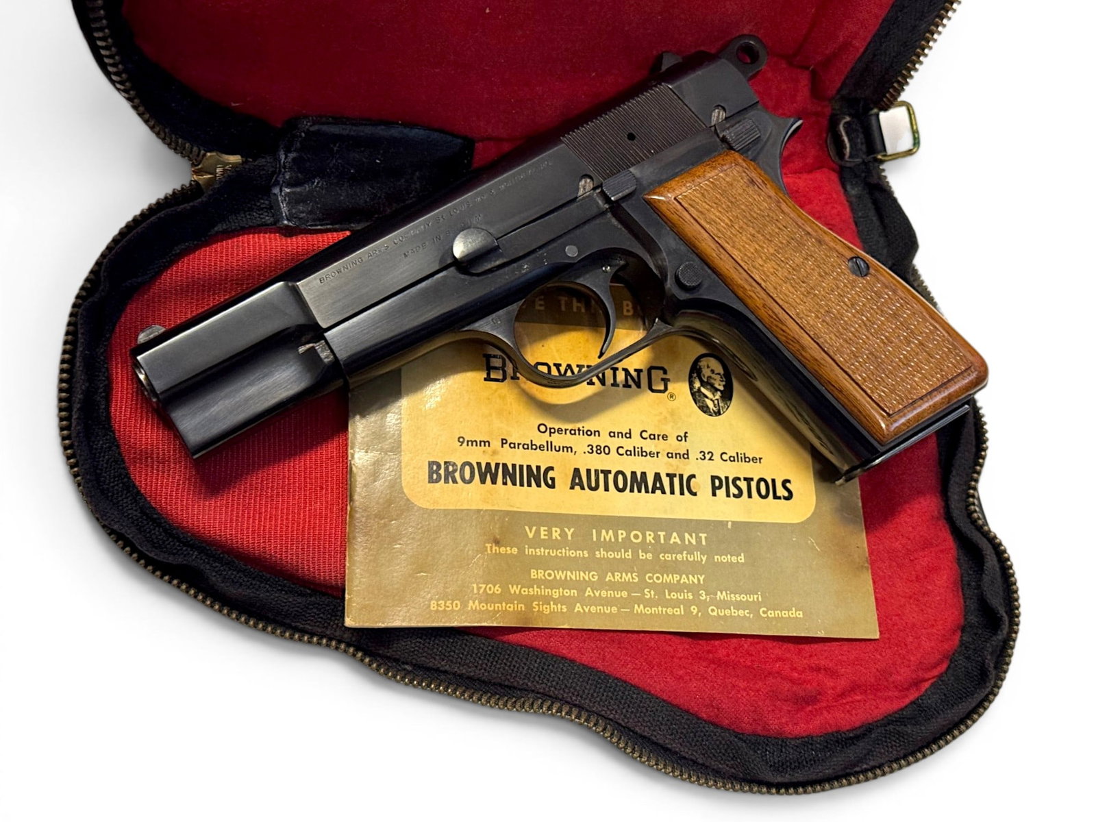 MINT 1969 Belgian FN ingBrown "T-Series" Hi-Power 9mm Semi-Automatic Pistol in Case - 2