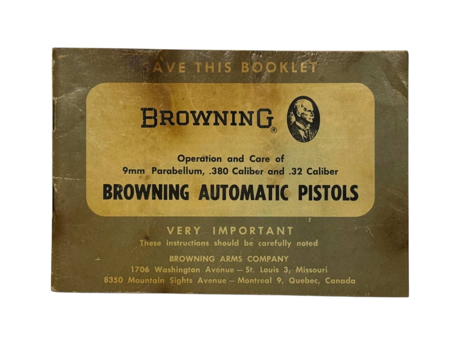 MINT 1969 Belgian FN ingBrown "T-Series" Hi-Power 9mm Semi-Automatic Pistol in Case - 9