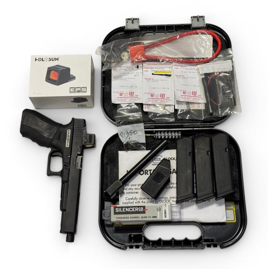 Excellent Glock 17L Gen 3 9mm Pistol with Ported Slide, Threaded Barrel, and Holosun Optic in Box - 2