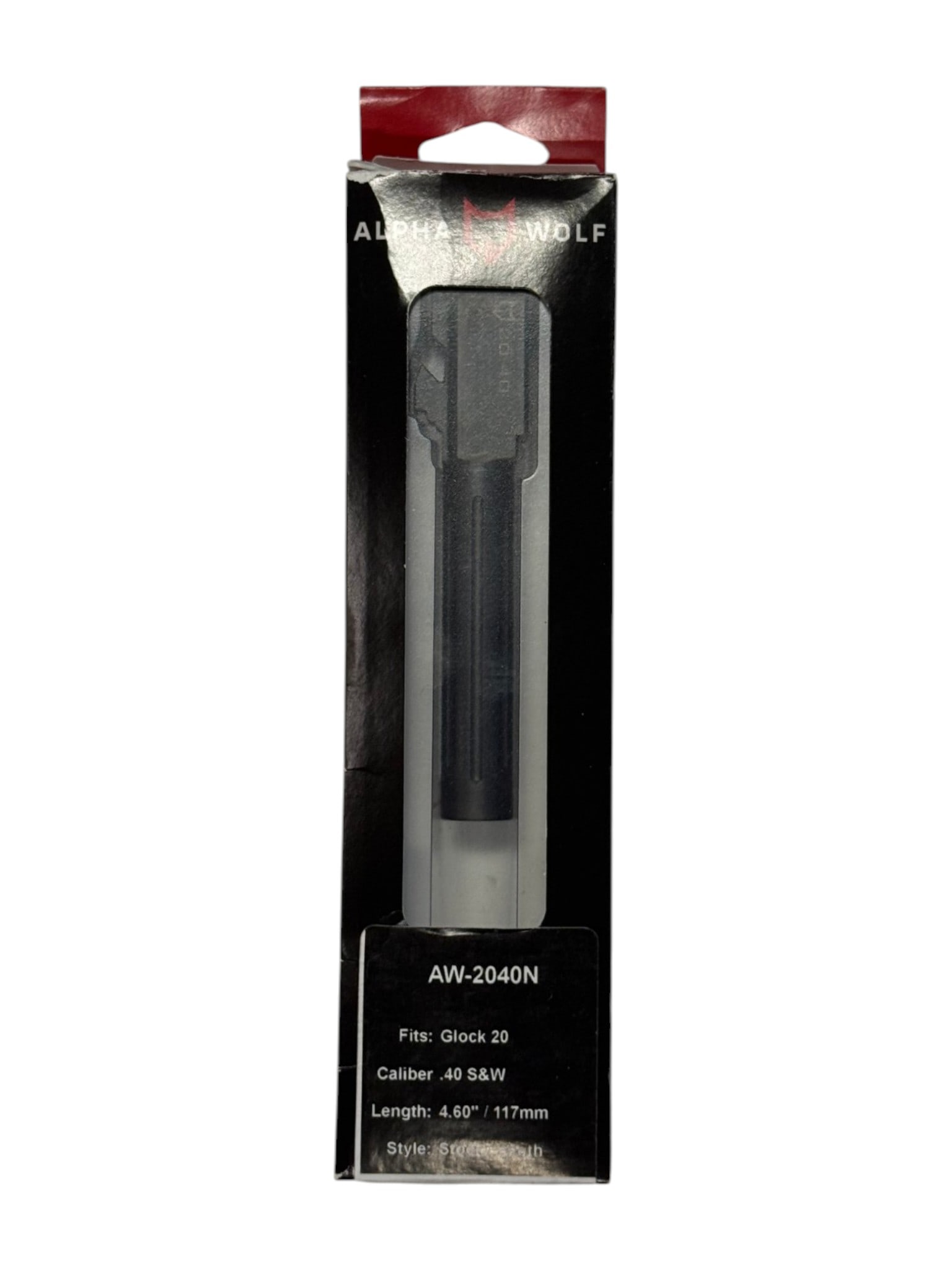 Alpha Wolf 4.6” Glock 20 .40 S&W Stock Length Conversion Barrel: Barrel is in lightly used but very good condition. Alpha wolf barrels are of high quality and known to handle more types of ammunition such as lead, and last longer than factory Glock barrels.