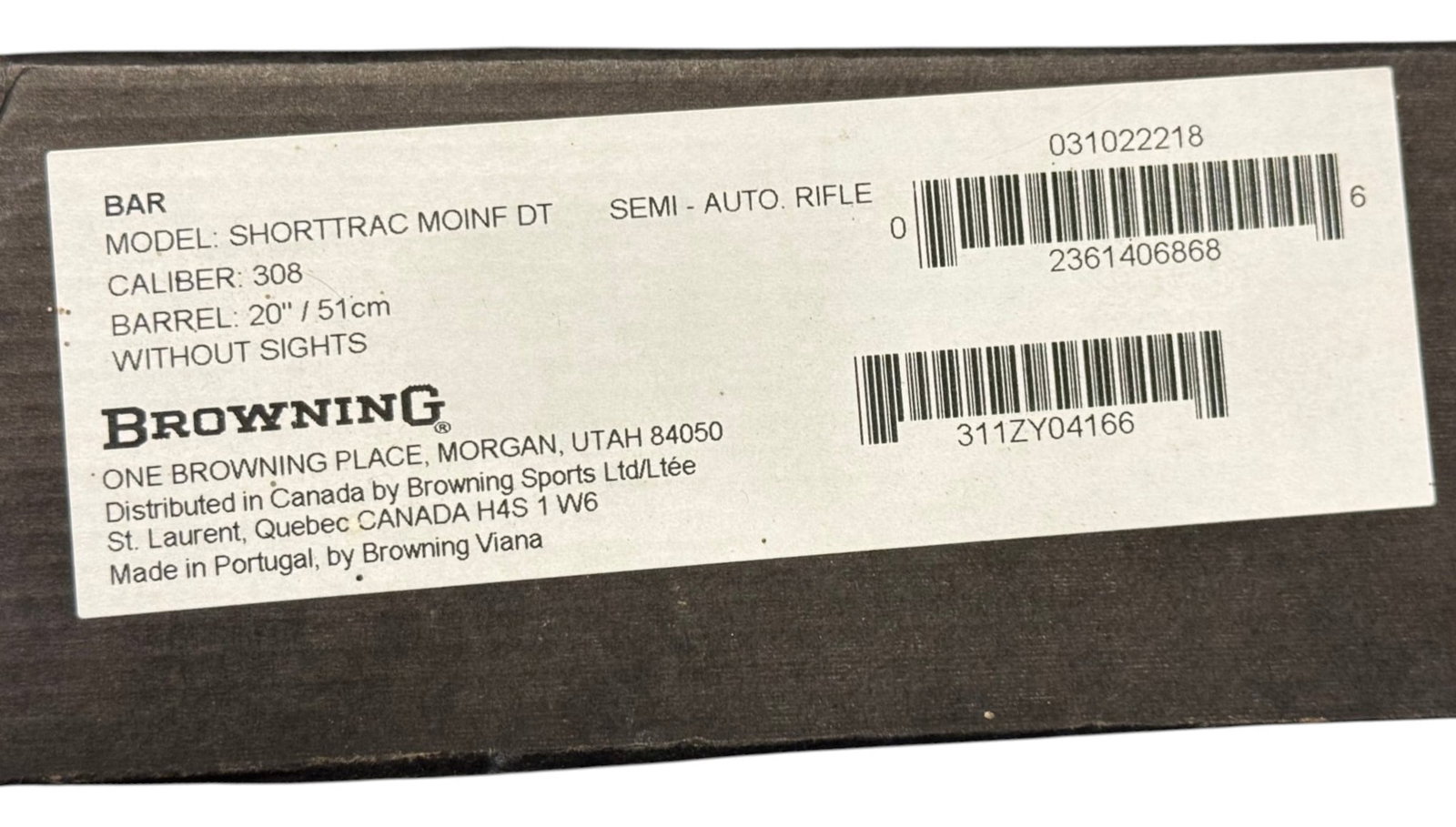 Browning BAR ShortTrac .308 Semi-Automatic Rifle w/ Bushnell Elite 4500 4x Scope in Original Box - 8