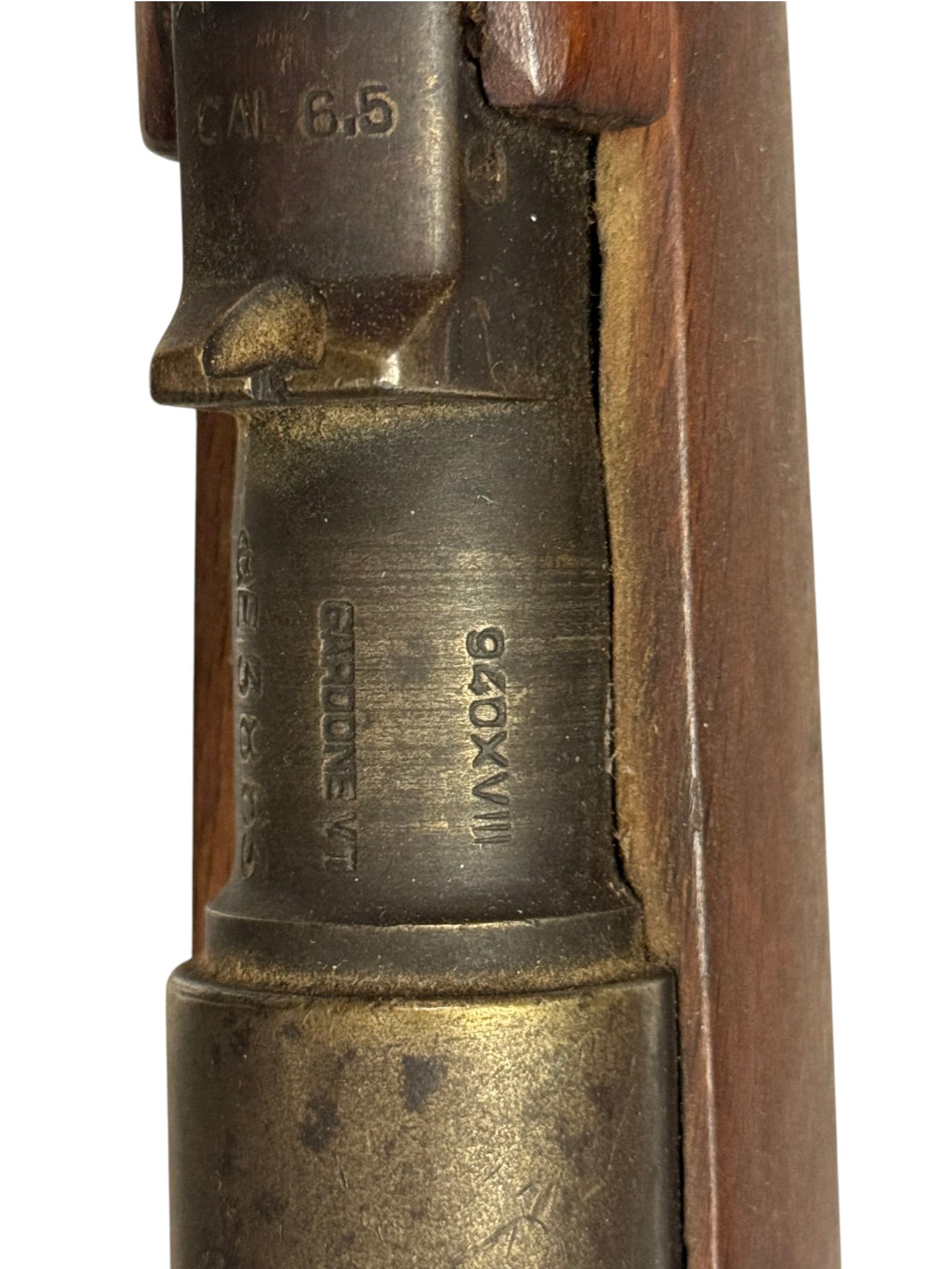 WWII Italian Gardone M91 6.5x52mm Carcano Cavalry Carbine with Folding Bayonet in Display - 9