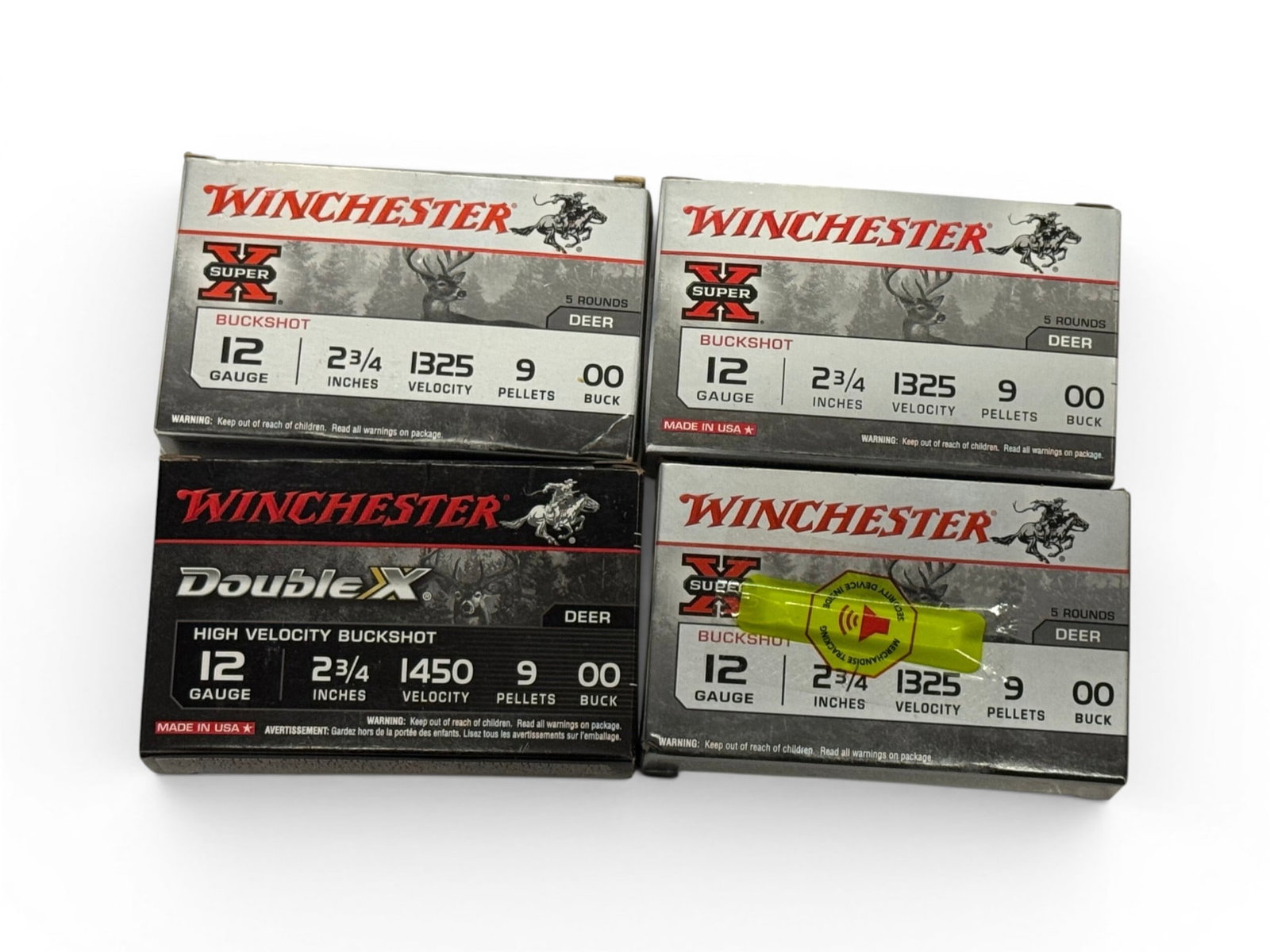 NIB 20rds. of 12 GA. 00 BUCK Personal Defense Buckshot Shotgun Ammunition: 4 Boxes of 5 Rounds each - See photos