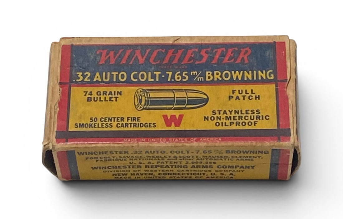 Vintage Collectible 7rds. Of .32 AUTO Colt 74gr. Winchester Ammunition: See photos