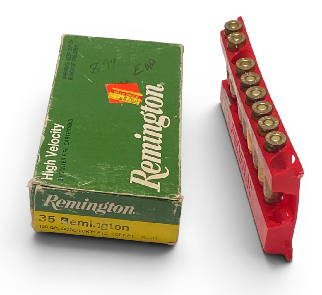 Vintage Collectible 28rds. Of .35 REMINGTON Ammunition: Box is new and full of .35 Remington 150gr. Remington Ammunition., there is also 8rds of Federal .35 Remington Ammunition in separate case