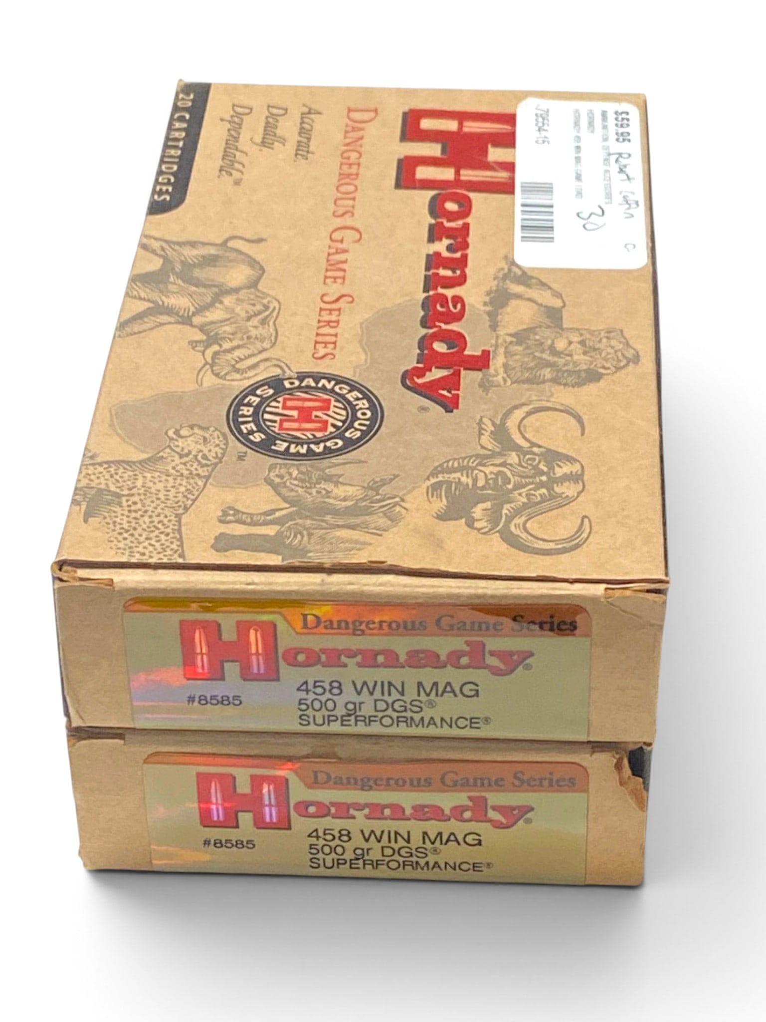 27rds. Of .458 WIN. MAG. 500gr. DGS Super Performance Hornady Ammunition: See photos