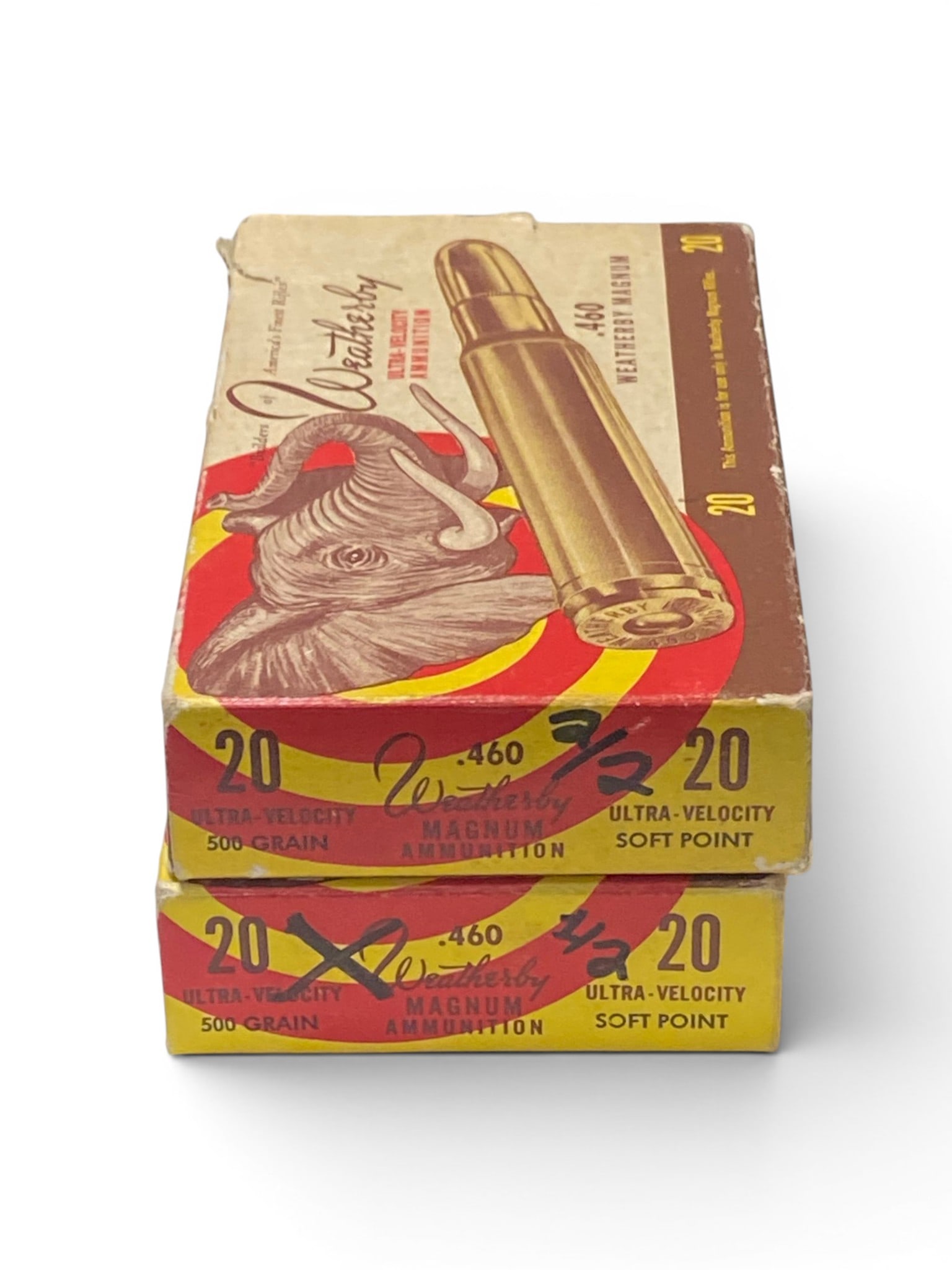 Vintage Collectible 22rds. Of .460 WEATHERBY 500gr. Weatherby Ammunition and 18qty Spent Brass: One is new in box