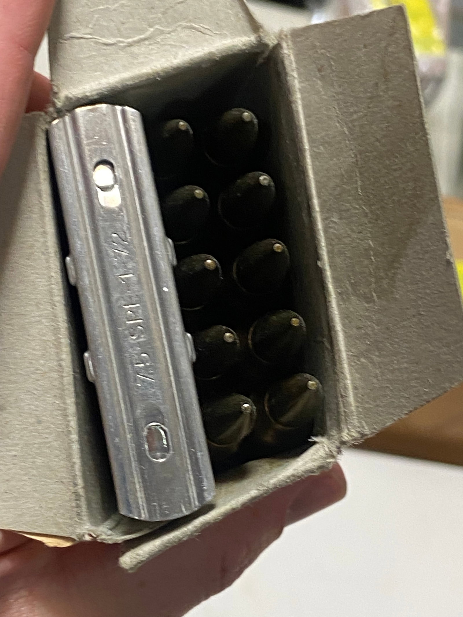NIB Vintage Collectible French Surplus 15rds. Of 7.5mm Ammunition with One Stripper Clip - 2