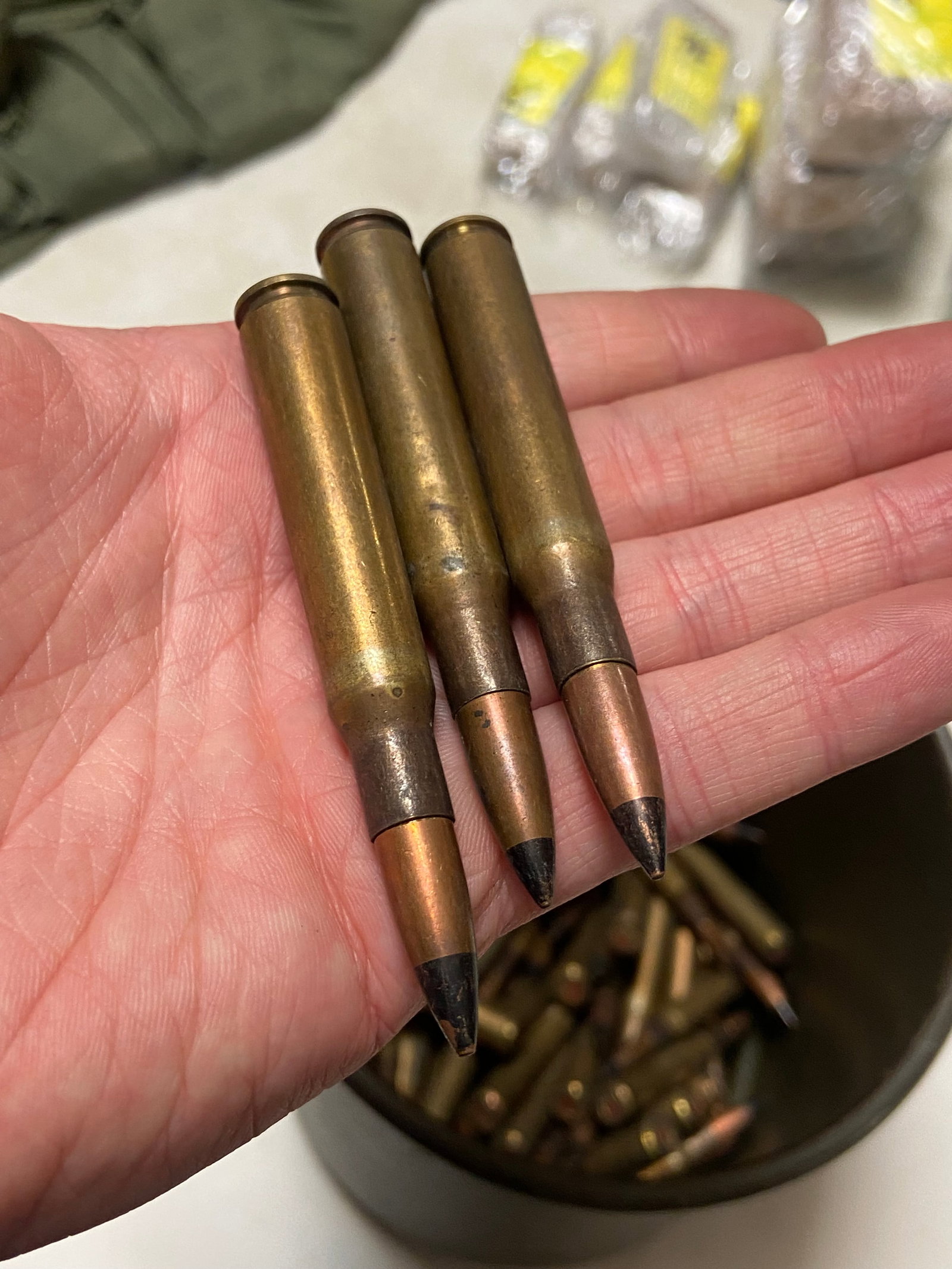6.8 Lbs. of .30-06 Military Surplus Specialty Ammo in Resealable 1950s Military Green Drum Metal ... - 3