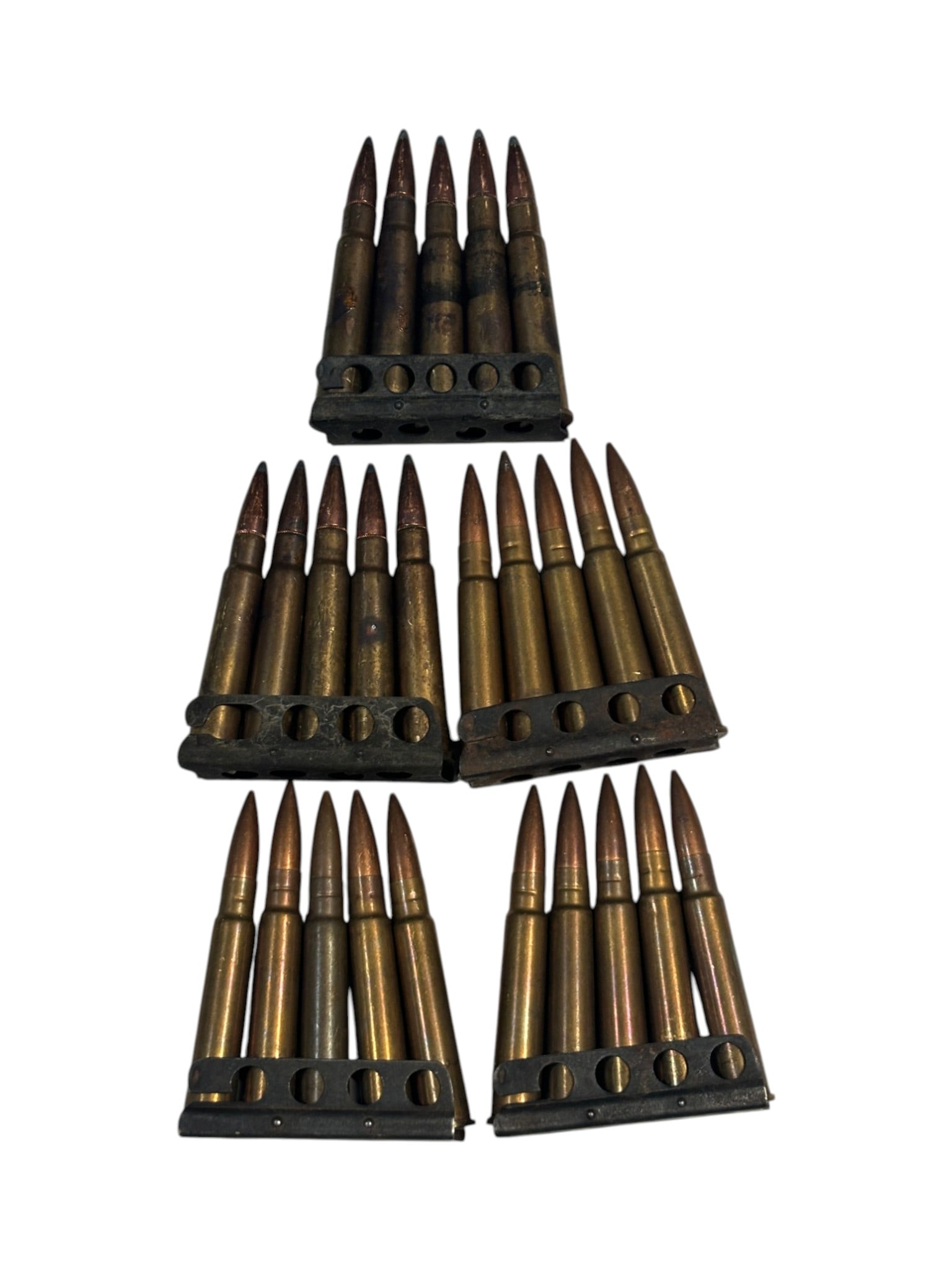 25rds. Of Various WWII .303 BRITISH Ammunition on Stripper Clips: See photos for what's all here and headstamps