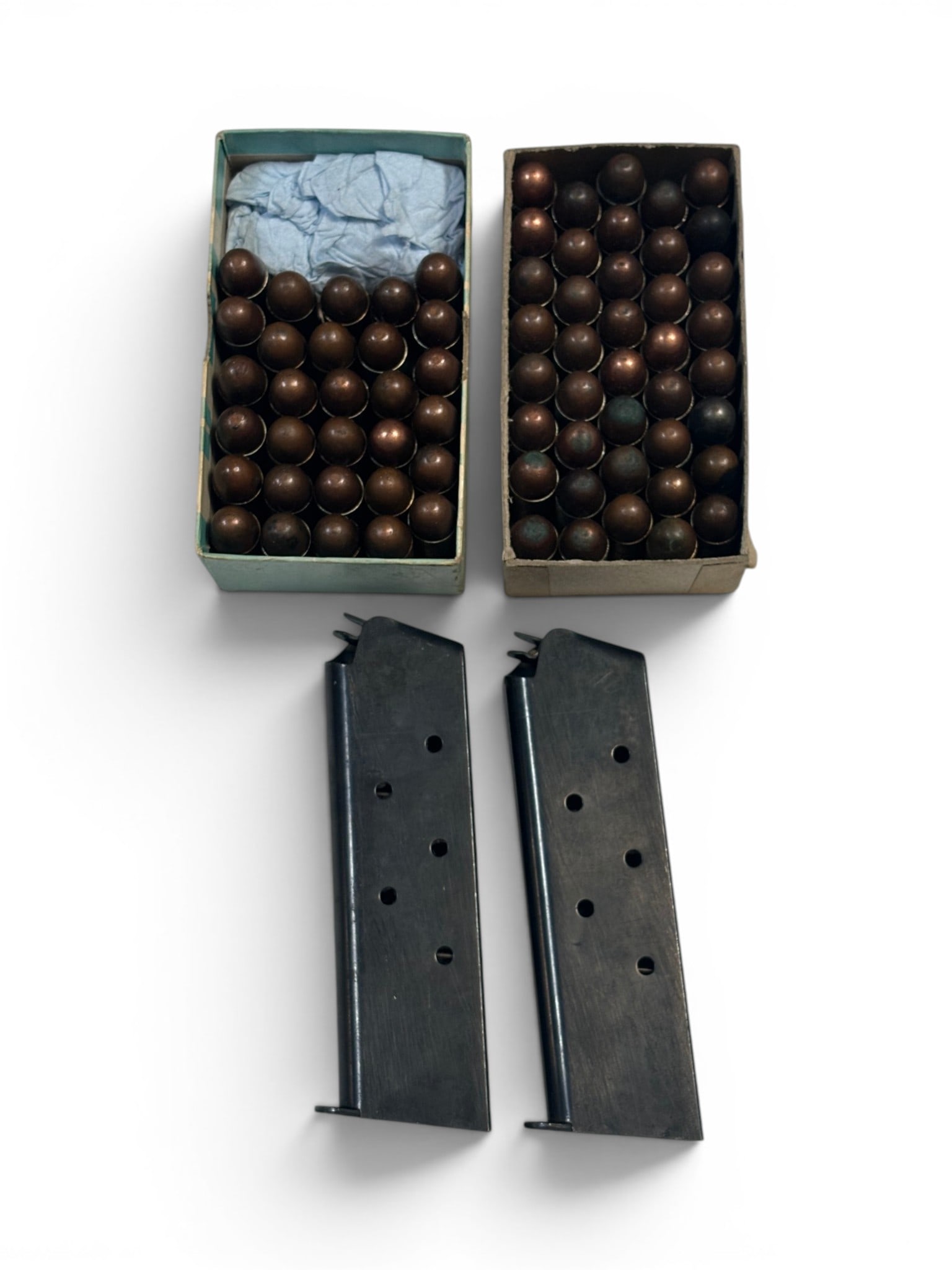 Approx. 70rds. Of Vintage to Modern .45 ACP Ammunition and (2) 1911 Magazines: See photos