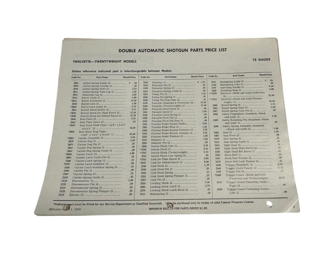 Vintage 1970 Browning Guns Hearts Price List and Record Book - 5