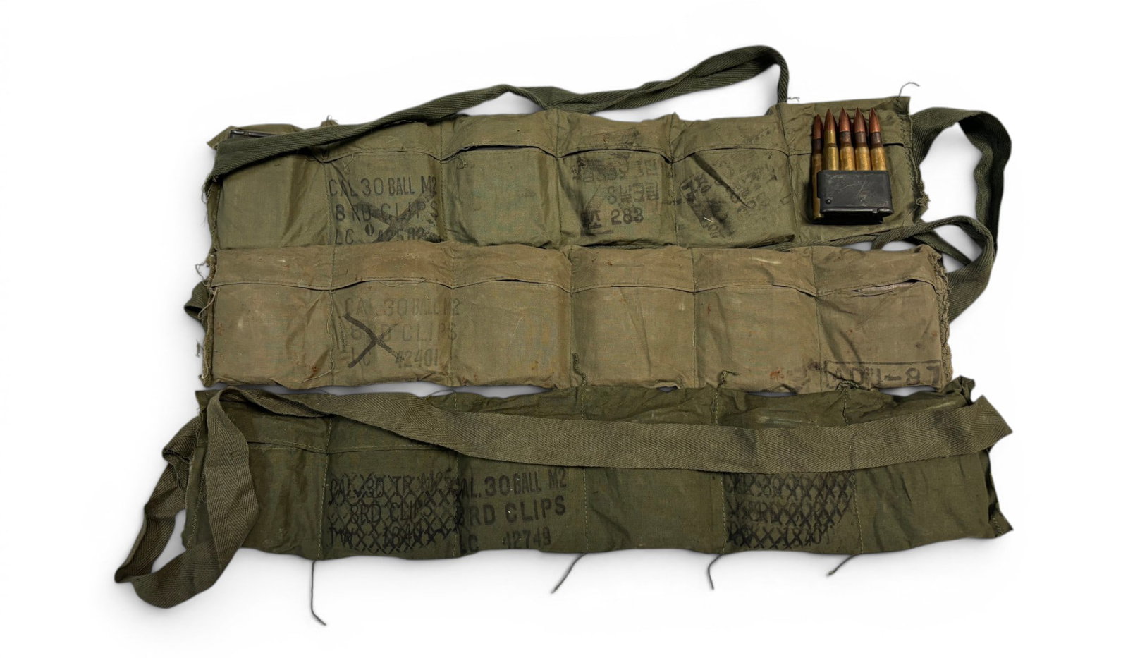 144rds. Of .30-06 Ammunition in Stripper Clips in Bandolier in .50 CAL. Metal Ammo Can - 4