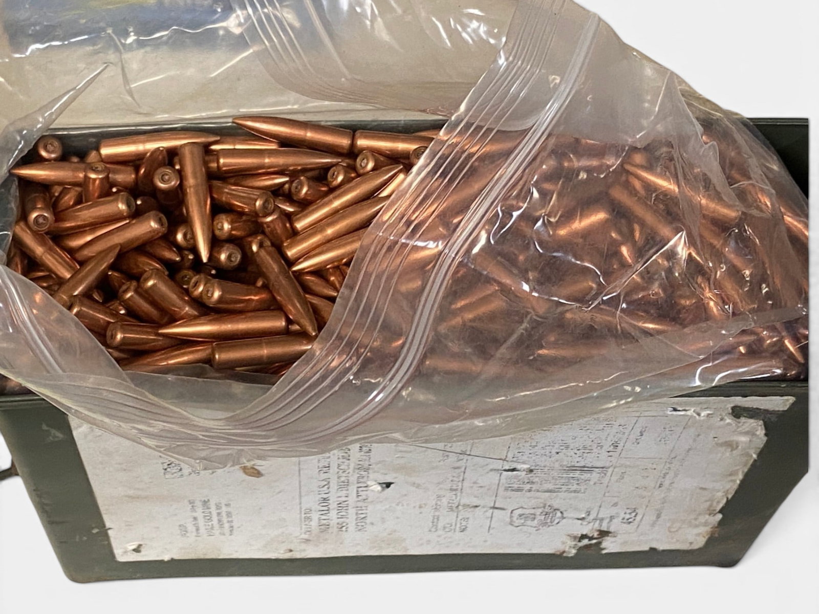 36 Lbs. of 7.62 (.310" DIA) Bullets for Reloading in Ammo Can (1 of 2)