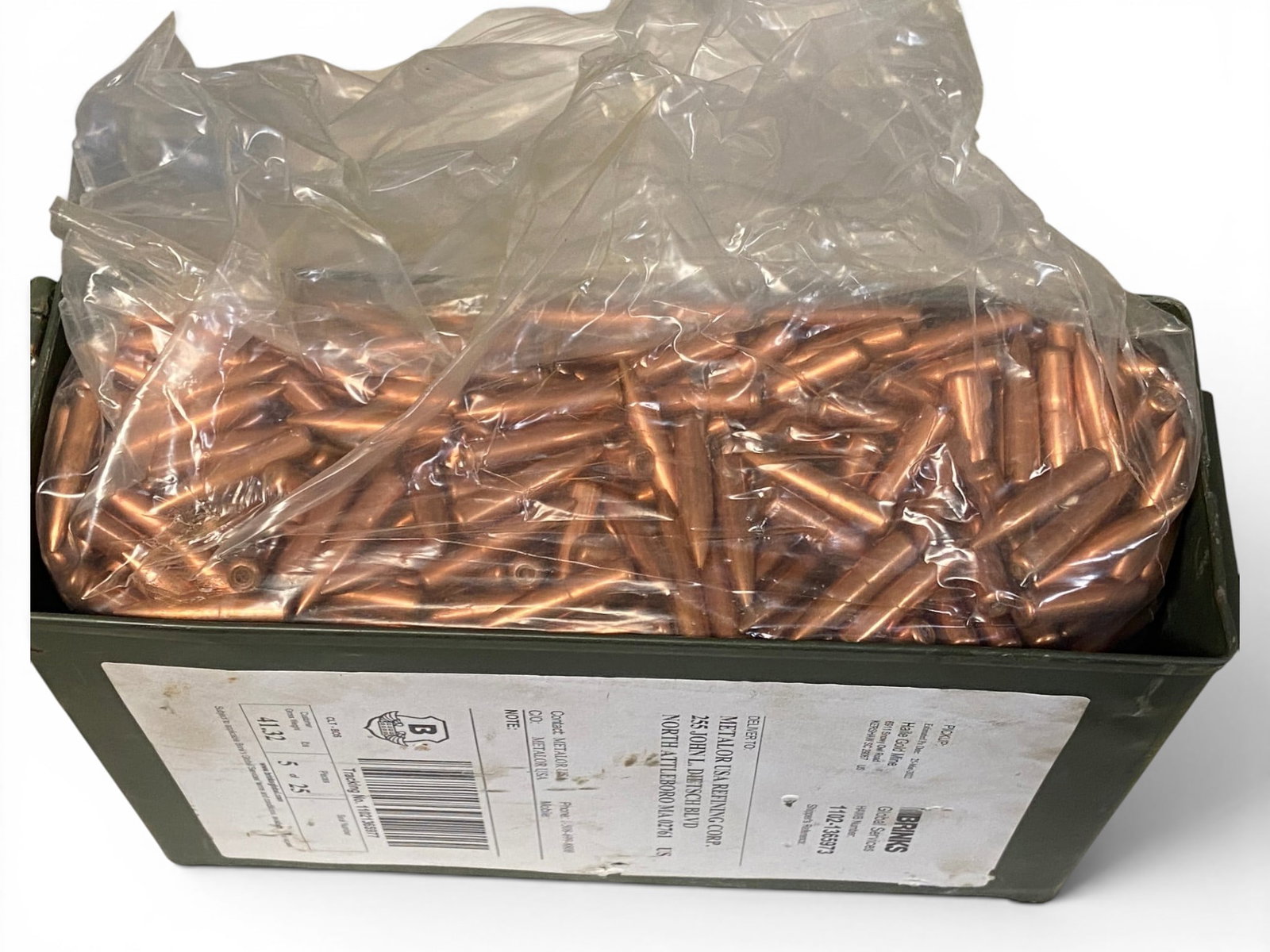 36 Lbs. of 7.62 (.310" DIA) Bullets for Reloading in Ammo Can (1 of 2)