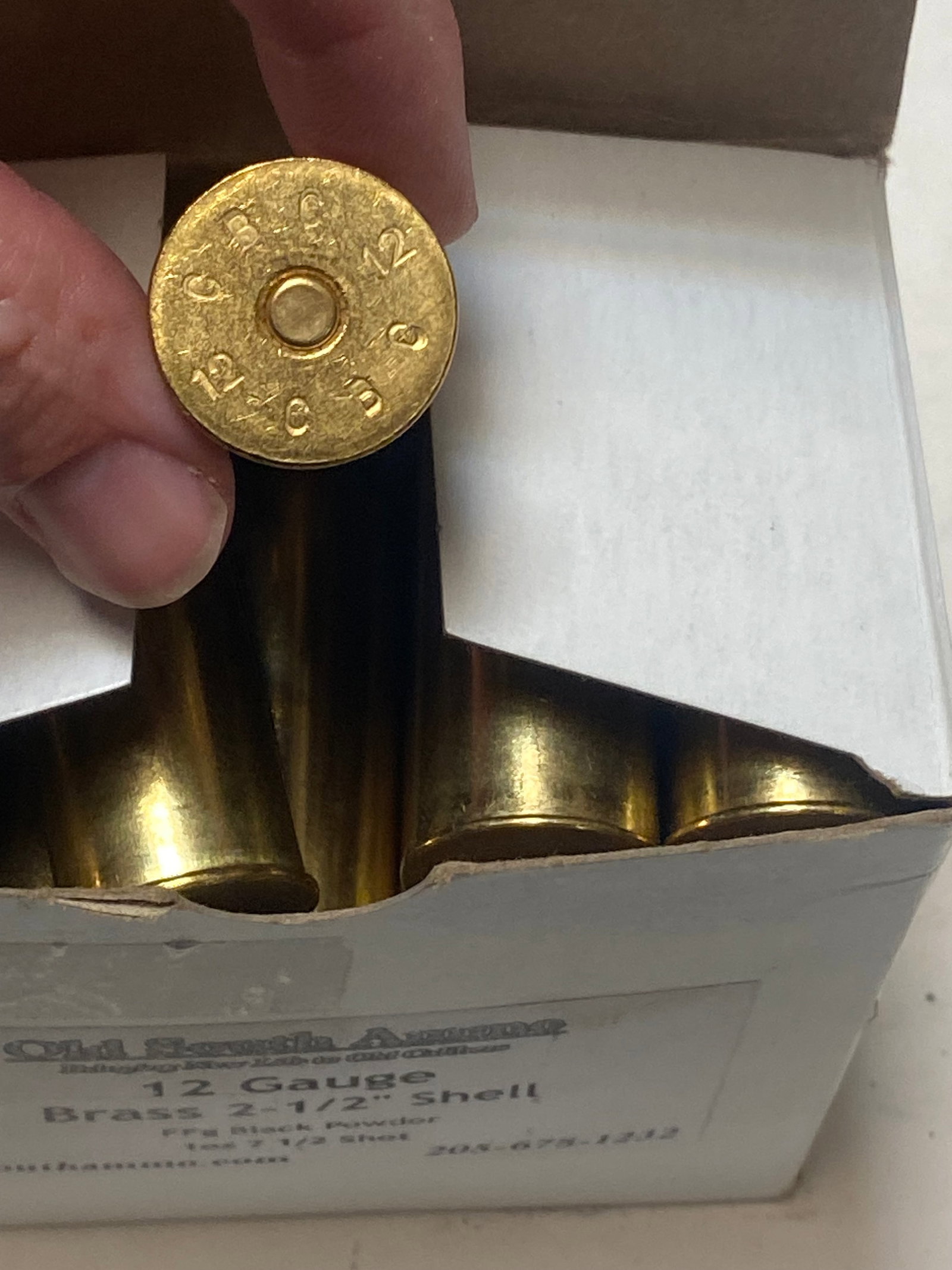 NIB 25rds. of 12 GA. BRASS CASE 2-1/2" Shell 1 oz. 7-1/2 Shot FFG Blackpowder Shotgun Ammunition - 2