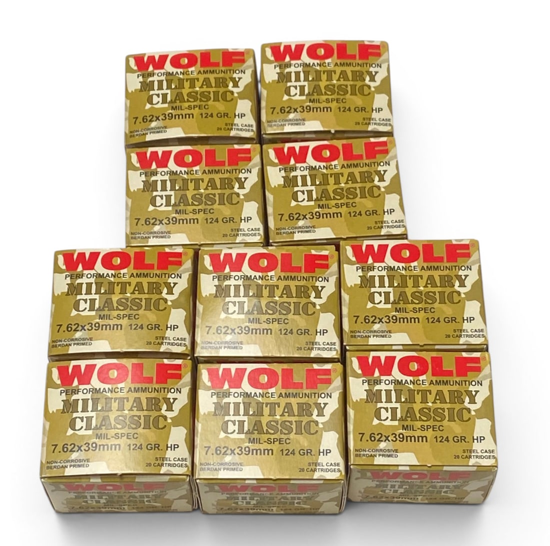 NIB 200rds. of 7.62x39mm 124gr. HP Wolf Military Classic Performance Ammunition: See photos
