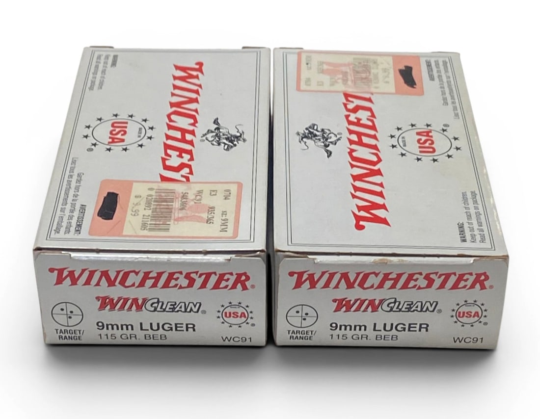 NIB 100rds. of 9mm Luger 115gr. BEB Winchester WINClean Ammunition: See photos