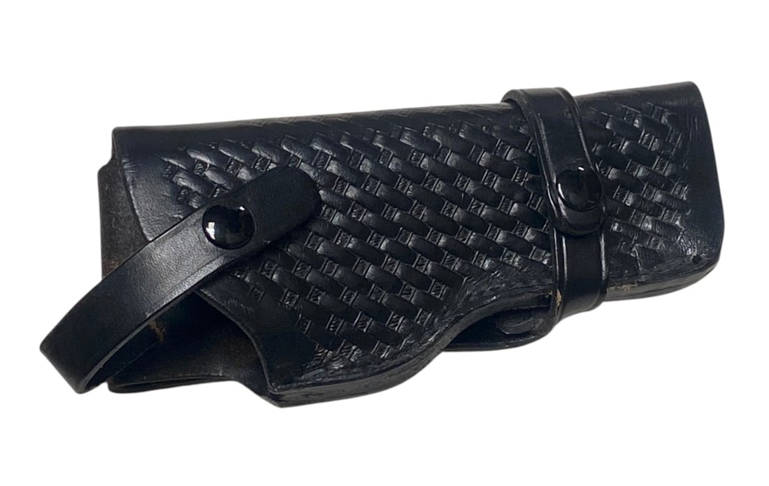 Black Leather Bauer Bros Holster, (3) Gun Locks, and Vintage .45 CAL. Outers Gunslick Revolver Kit - 10