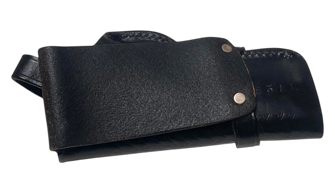 Black Leather Bauer Bros Holster, (3) Gun Locks, and Vintage .45 CAL. Outers Gunslick Revolver Kit - 11