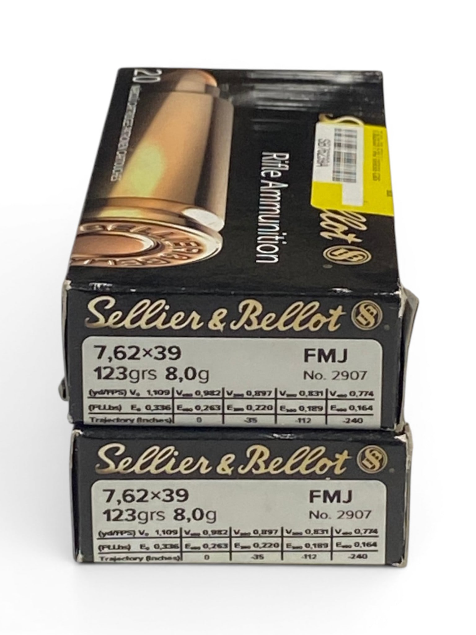NIB 40rds. of 7.62x39 123gr. FMJ Sellier & Bellot Brass Ammunition: See Photo(s)