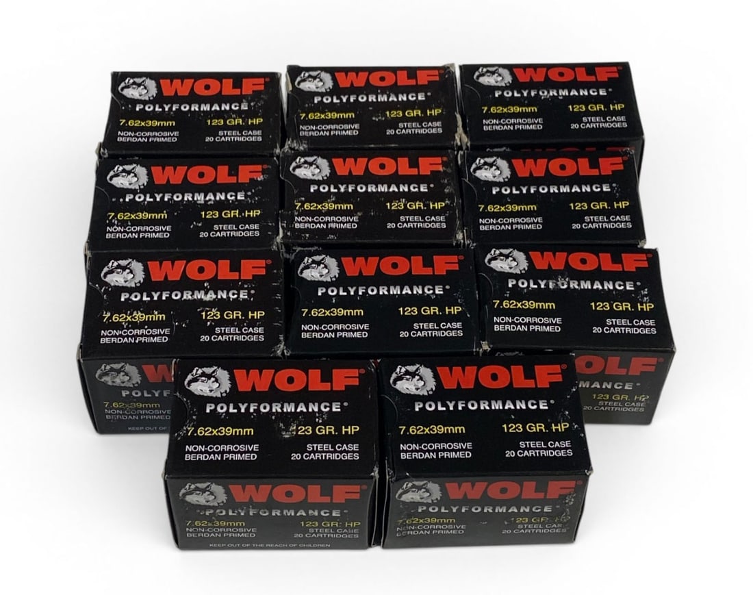 NIB 220rds. of 7.62x39 123gr. HP WOLF Steel Case Ammunition: See Photo(s)