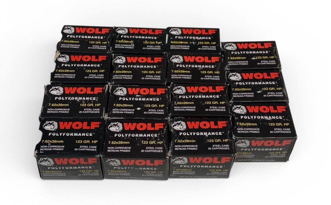 NIB 300rds. of 7.62x39 123gr. HP WOLF Steel Case Ammunition: See Photo(s)