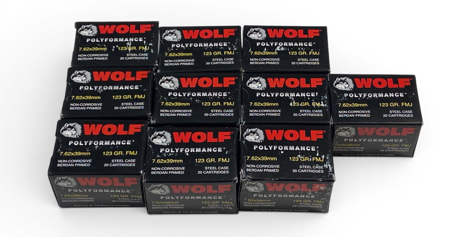 NIB 200rds. of 7.62x39 123gr. FMJ WOLF Steel Case Ammunition: See Photo(s)