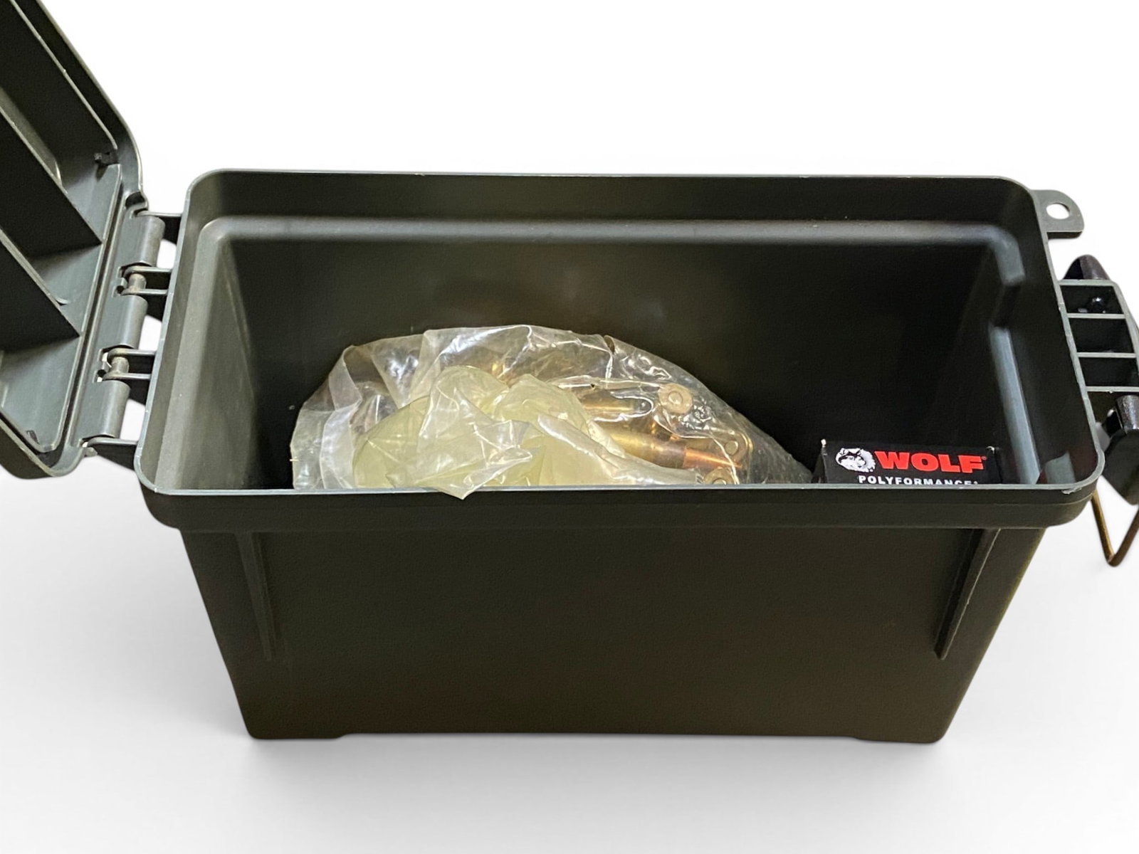 Green Plastic Ammo Can with .308 WIN. Ammunition: Desc. Coming Soon