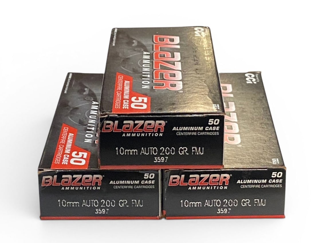 NIB 150rds. of 10mm AUTO 200gr. FMJ Blazer Aluminum Case Ammunition (1 of 1)