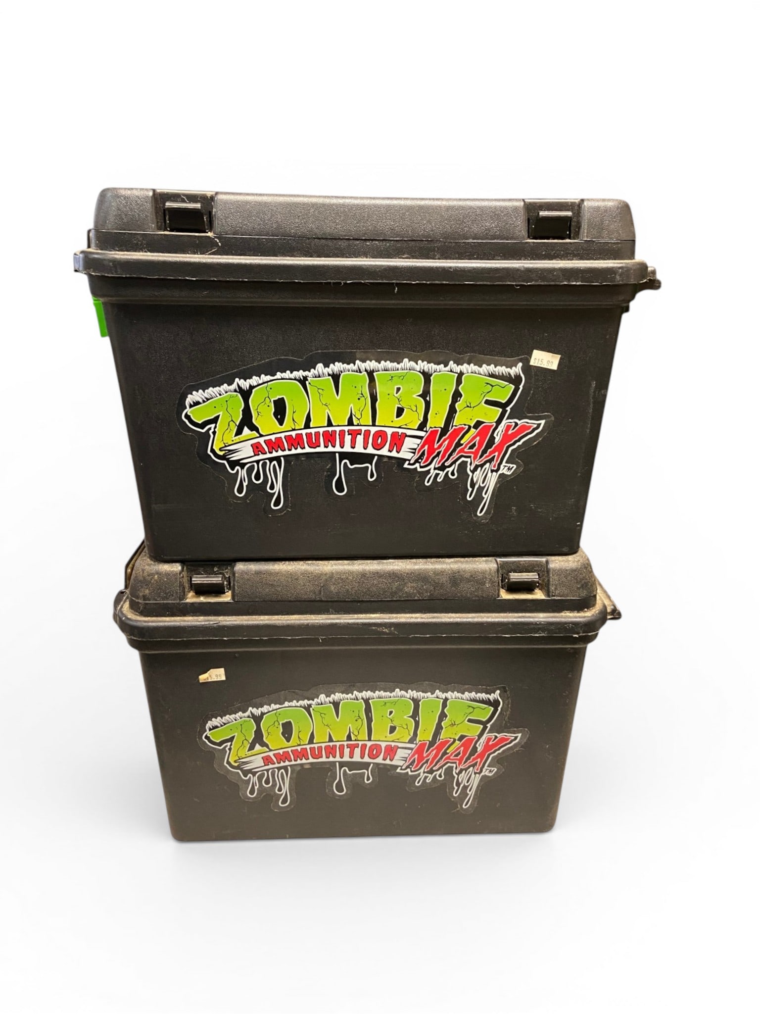 (2) Oversized Zombie Max Ammunition Plastic Ammo Storage Can: See Photo(s)