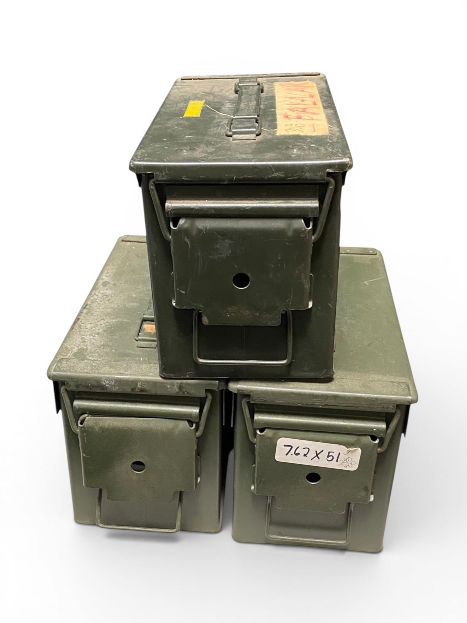 (3) Metal .50 CAL. Ammunition Storage Cans: See Photo(s)