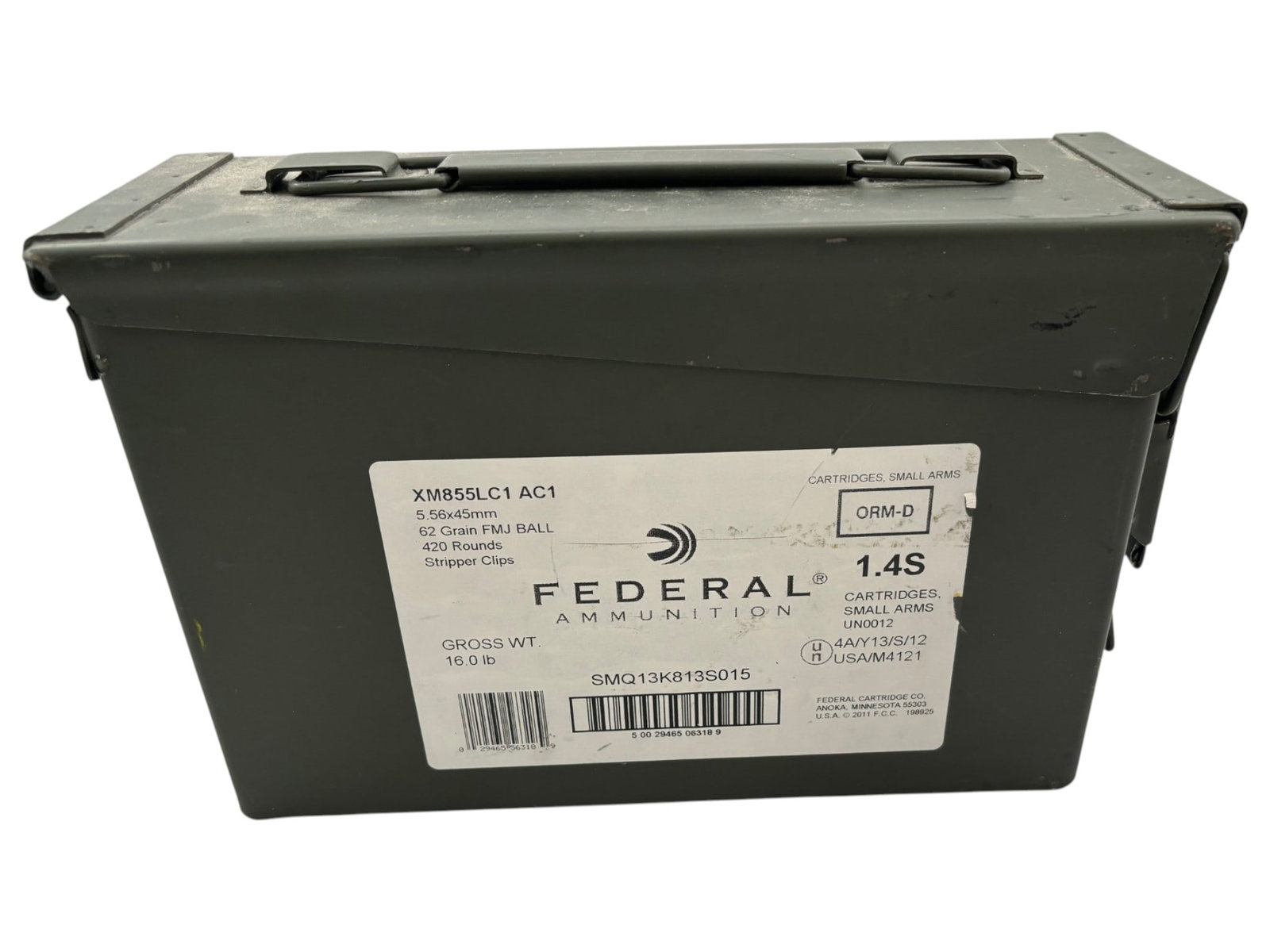 16.3 Lbs. of Federal 5.56 62gr. Specialty Ammunition on Stripper Clips in Ammo Can - 4