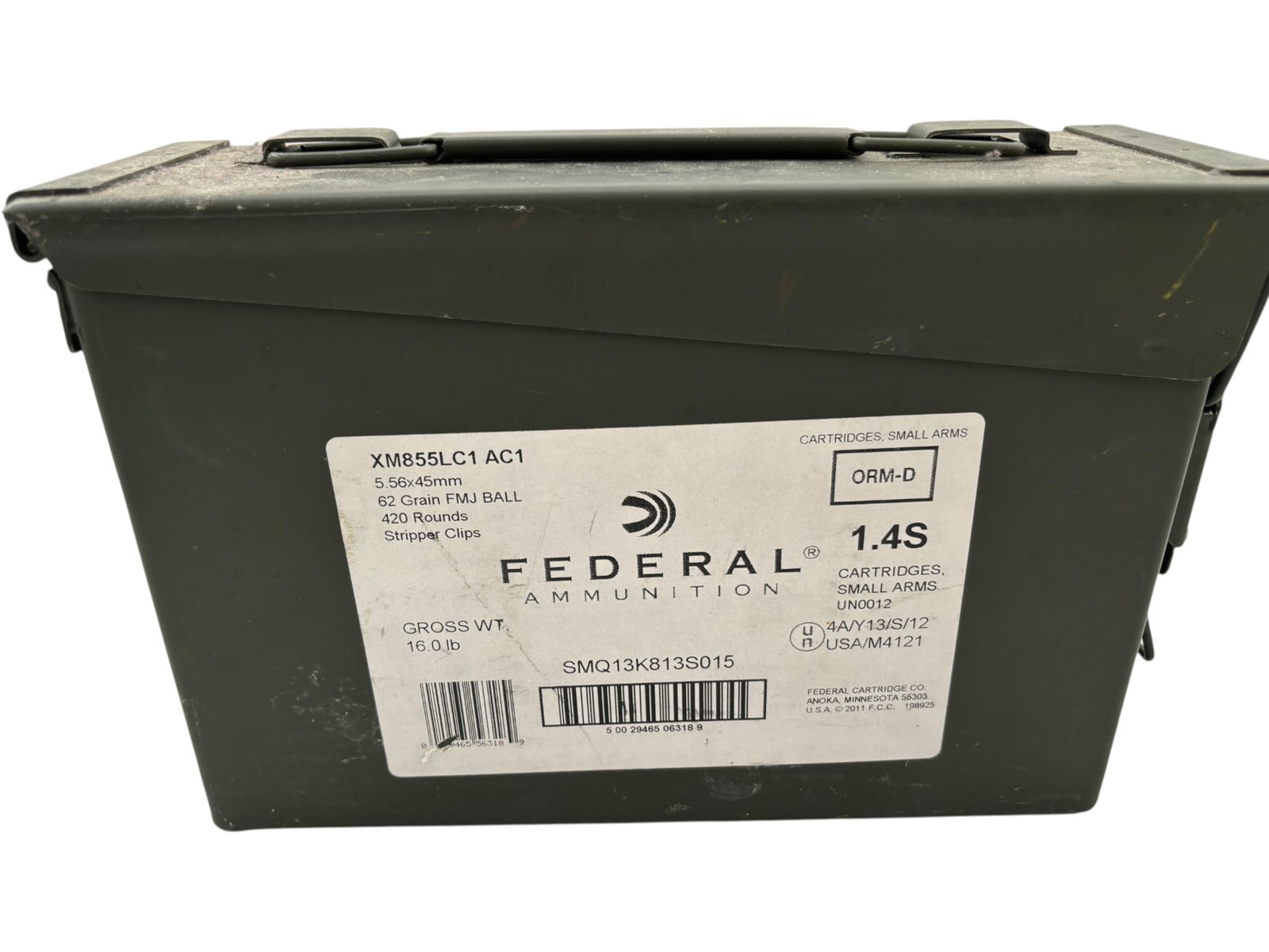 15.7 Lbs. of Federal 5.56 62gr. Specialty Ammunition on Stripper Clips in Ammo Can - 3