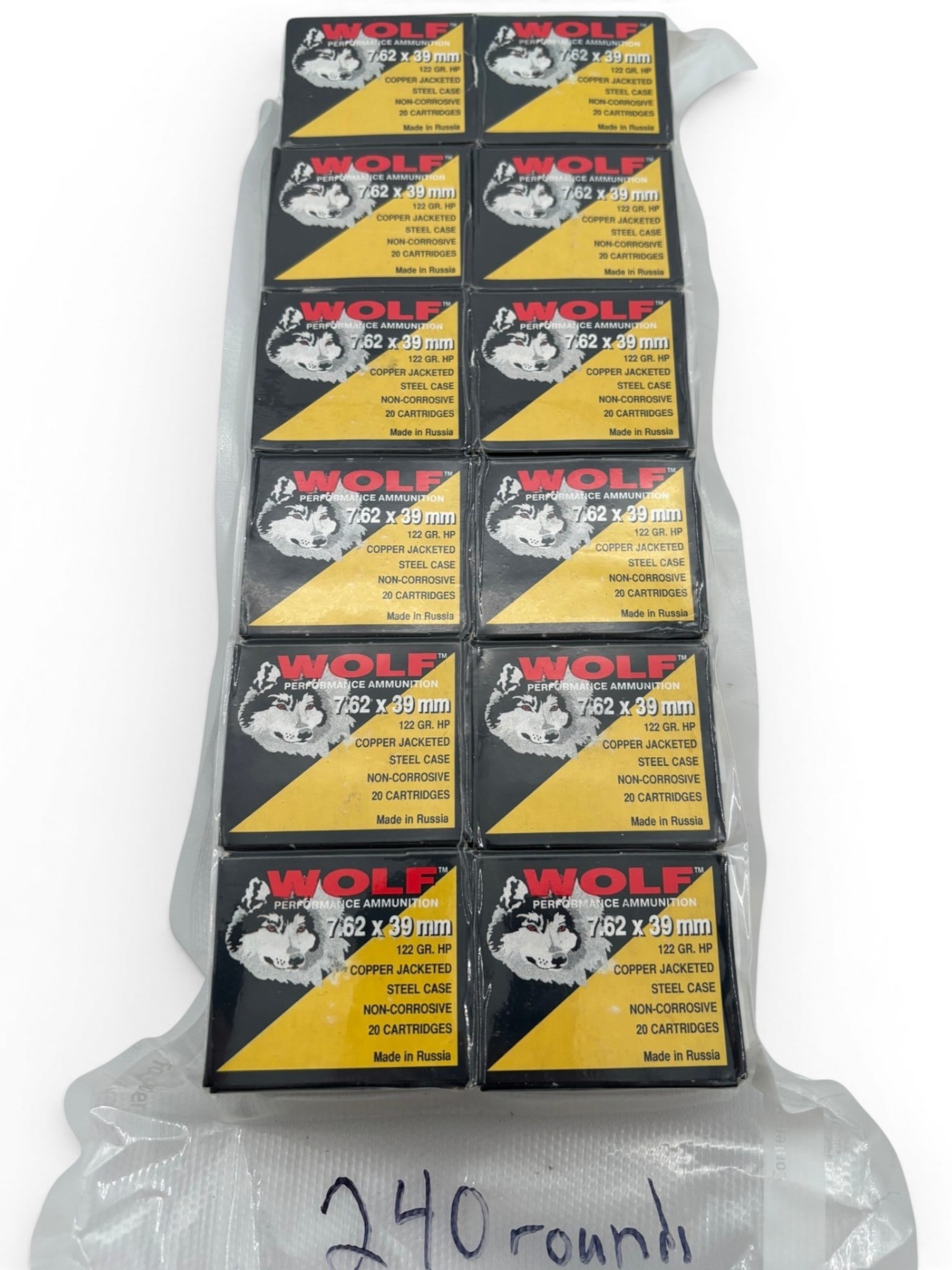 240rds. Of 7.62x39 122gr. Wolf HP Ammunition: See photos