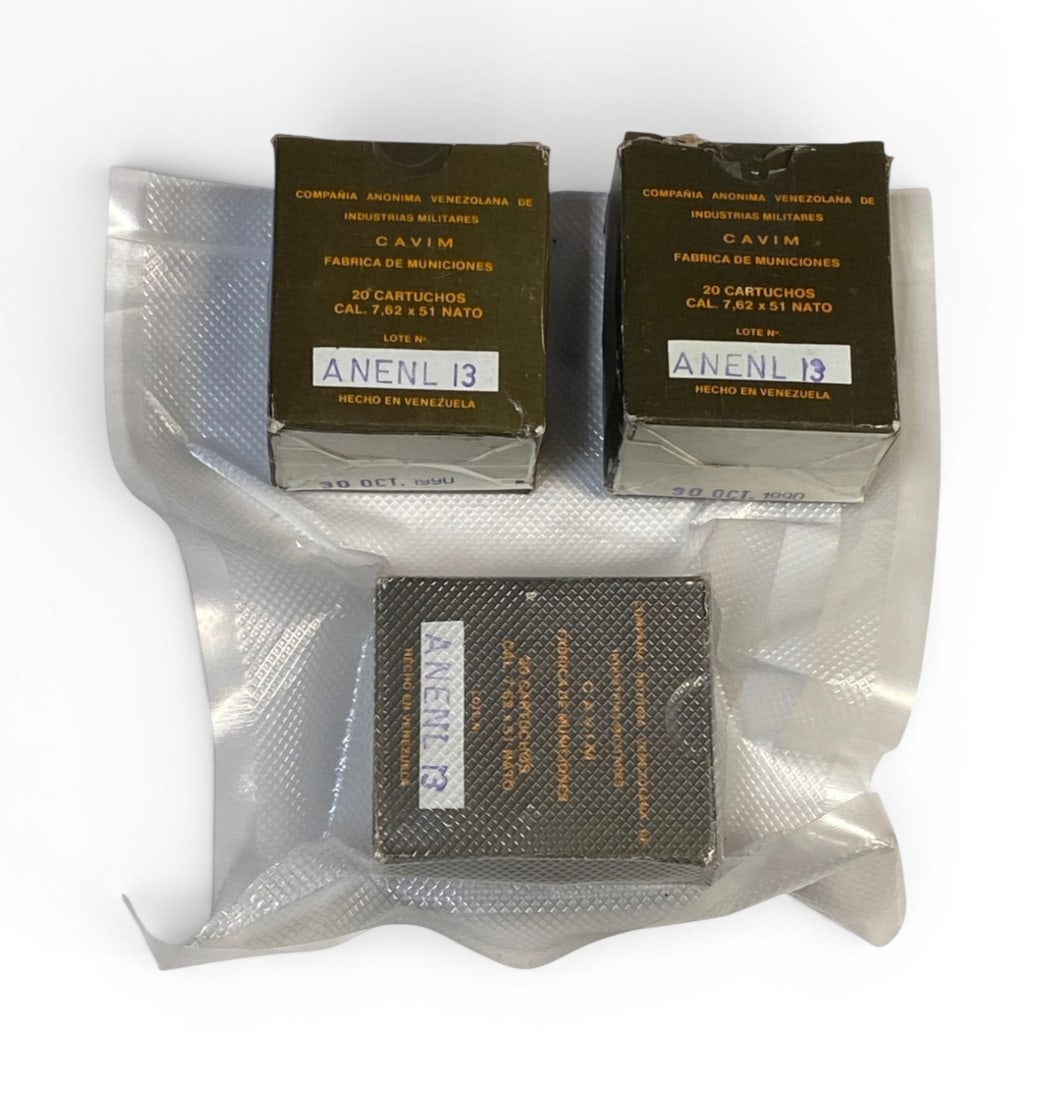 45rds. Of 7.62x51 NATO Venezuelan Ammunition and (4) Brass Shells: See photos