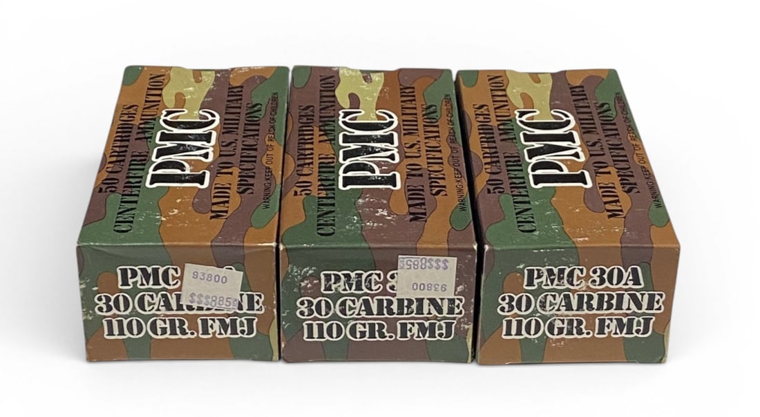 150rds. Of .30 CARBINE 110gr. FMJ PMC Ammunition: See photos