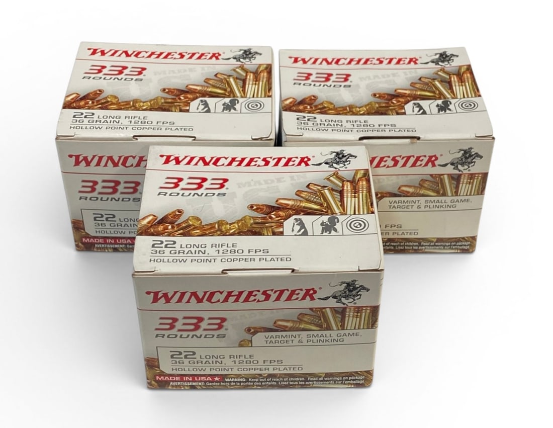 999rds. Of .22 LR .36gr. Winhcester HP Ammunition: See photos