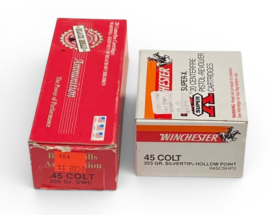 30rds. Of Various .45 COLT Ammunition: 15rds. Of Black Hills .45 COLT 255gr. SWC, 15rds. Of Winchester Super-X .45 COLT 225gr. Silver Tip HP
