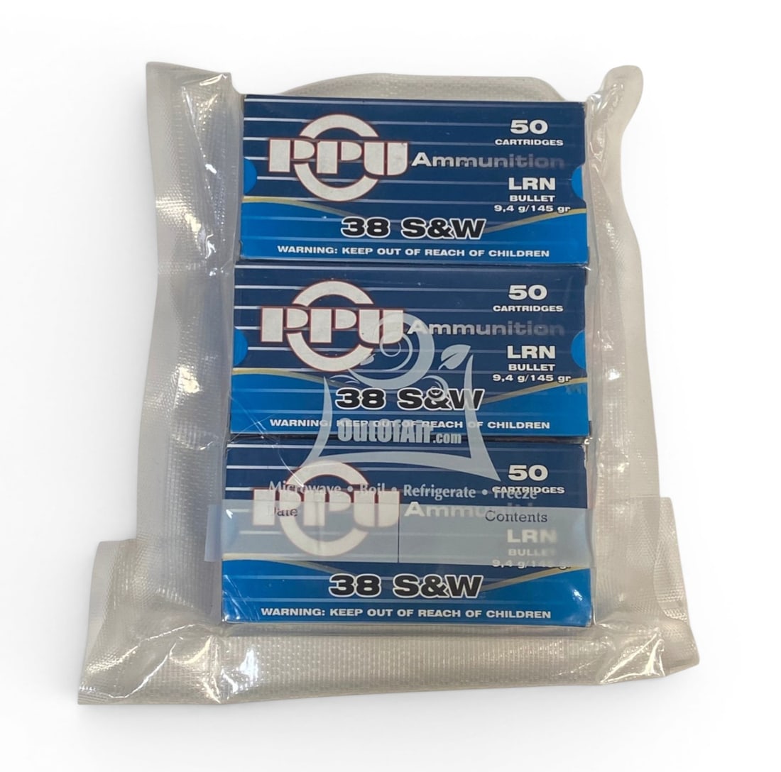 150rds. Of .38 S&W 145gr. FMJ PPU Ammunition: See photos