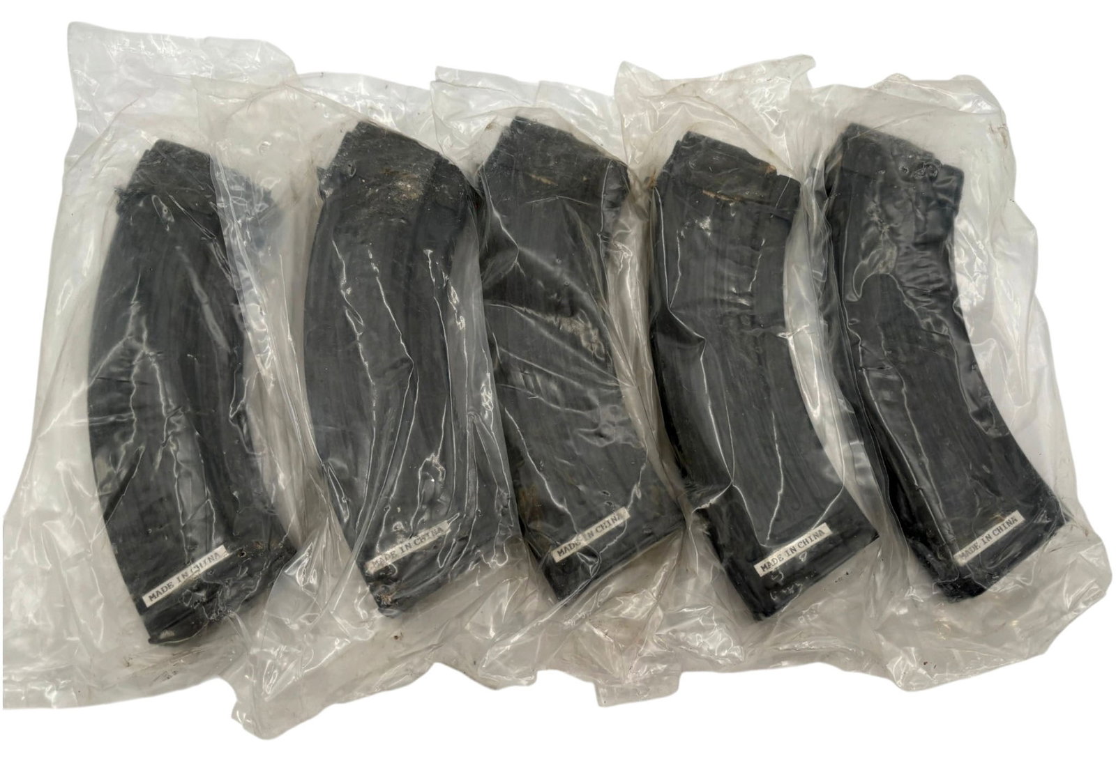 (5) Chinese Manufactured AK47 7.62x39 Steel Magazines: See photos