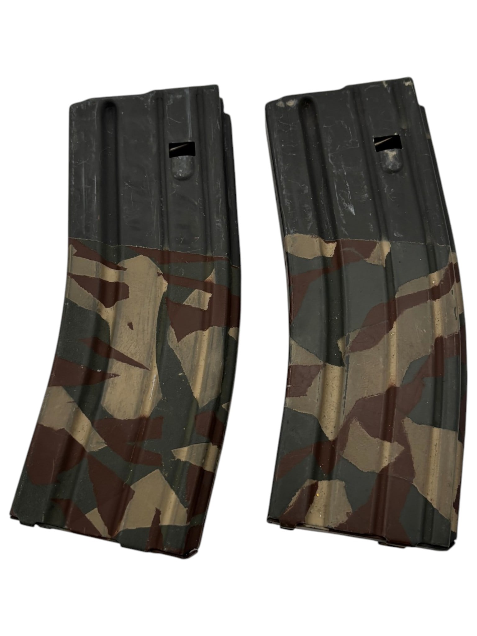 (2) Unmarked Camo Painted 5.56 AR15 Magazines: See photos